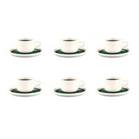 TASSEN 200ml und Untertasse Ø15cm Oxygen - 12er-Set - Graugrün - Grün, Keramik (15/7/15cm) - Björn