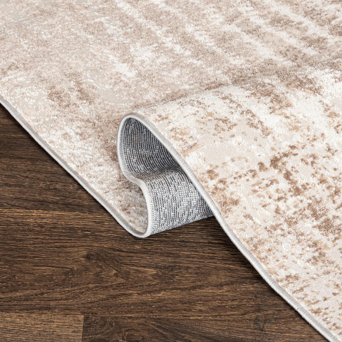 TEPPICH Beige Modern Abstrakt - Kurzflor Rechteckig Stilvoller - Creme - 160 x 230 cm - Hellbraun, Textil (160/230cm) - Mazovia