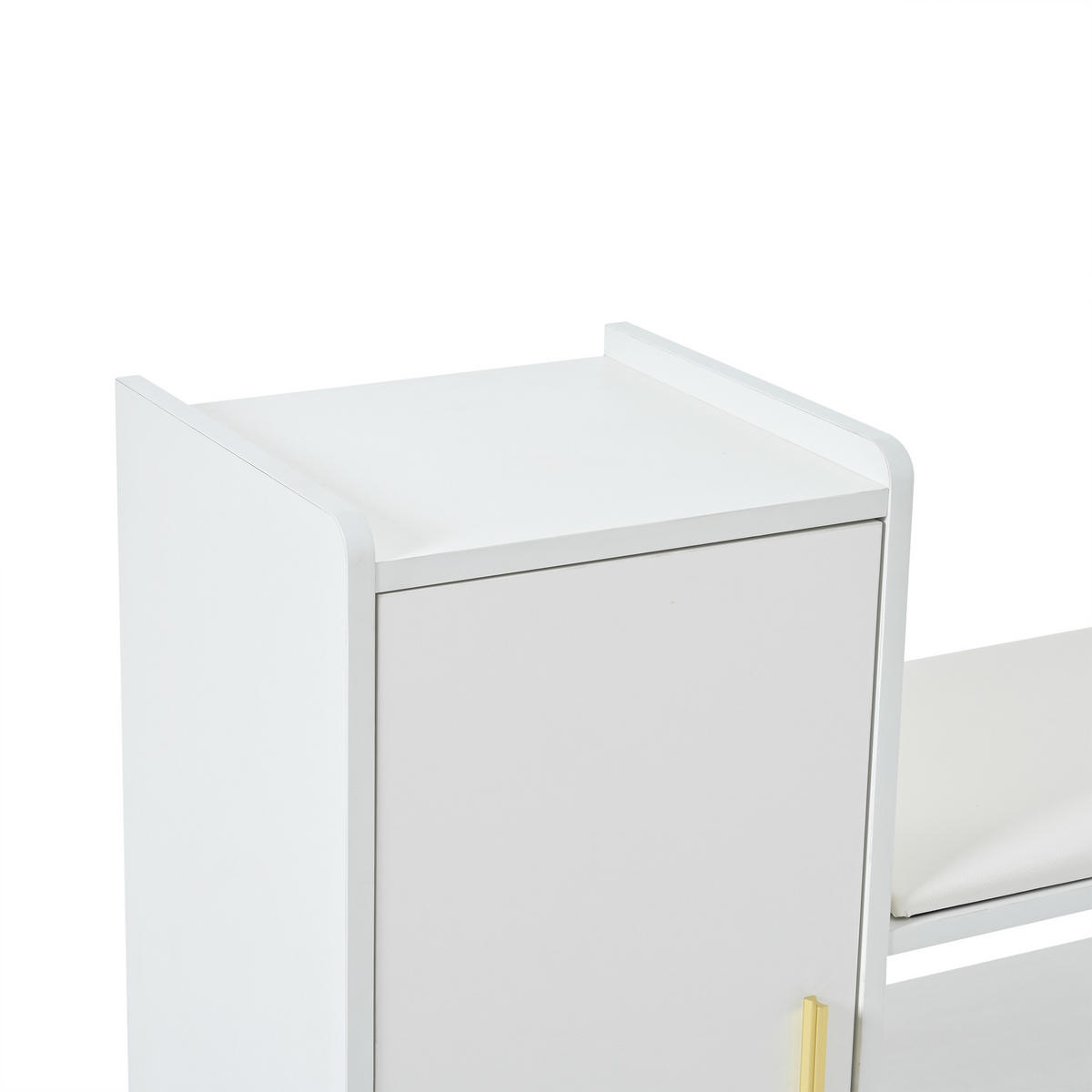 SCHUHSCHRANK in weiß Schuhkommode mit 2 Schubladen 1 Schrank für Wohnzimmer, Flur, Büro, B128/T30/H68cm - Weiß, Holzwerkstoff (128/68/30cm) - STILVORA