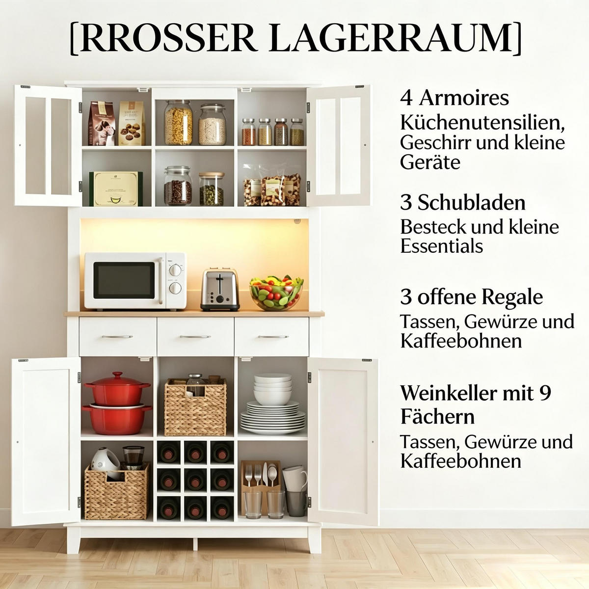 GESCHIRRSCHRANK Eichefarben 100/39.5/180 - Eichefarben, Holzwerkstoff (100/180/39.5cm)