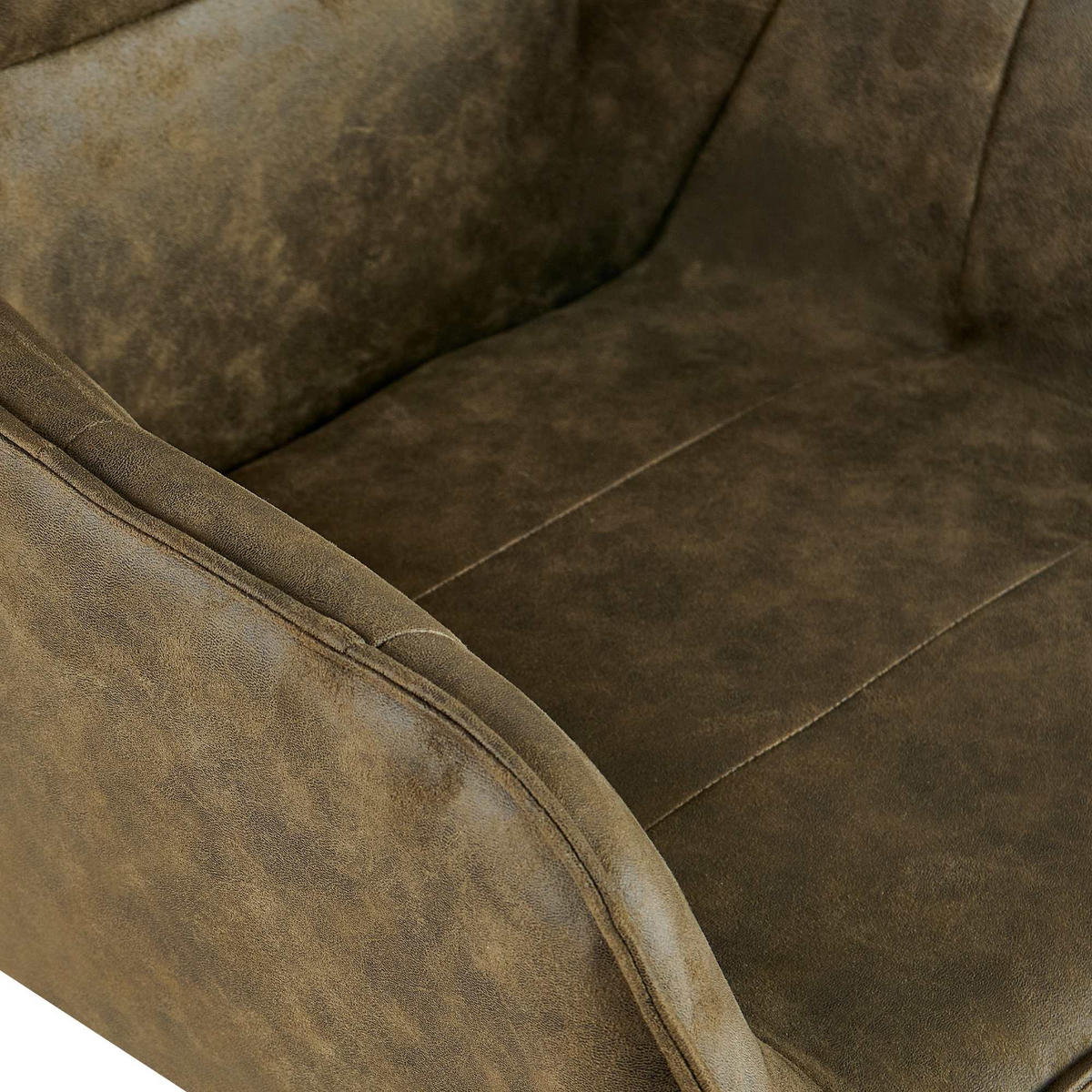 ESSZIMMERSTUHL Lederlook Antik-Grün - Schwarz/Grün, Textil/Metall (57/89/64cm) - CLP