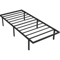 BETT 90 x 200 cm aus Metall in Schwarz mit Stauraum und ohne Kopfteil - Schwarz, Metall (90/200cm) - Flora Grace
