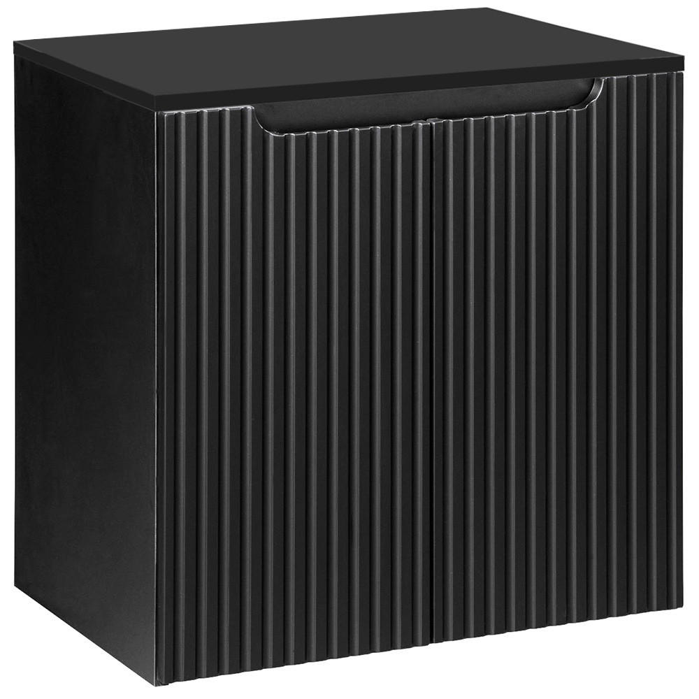 WASCHBECKENSCHRANK Newport-56 - Schwarz, Holzwerkstoff (60/60/40cm) - Lomado