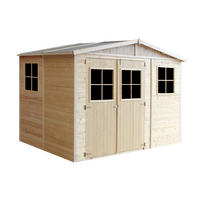M334 GARTENHAUS HOLZ mit Fenstern - H226x324x216 cm/6 m² - Beige, Holz (324/226/199cm) - Timbela