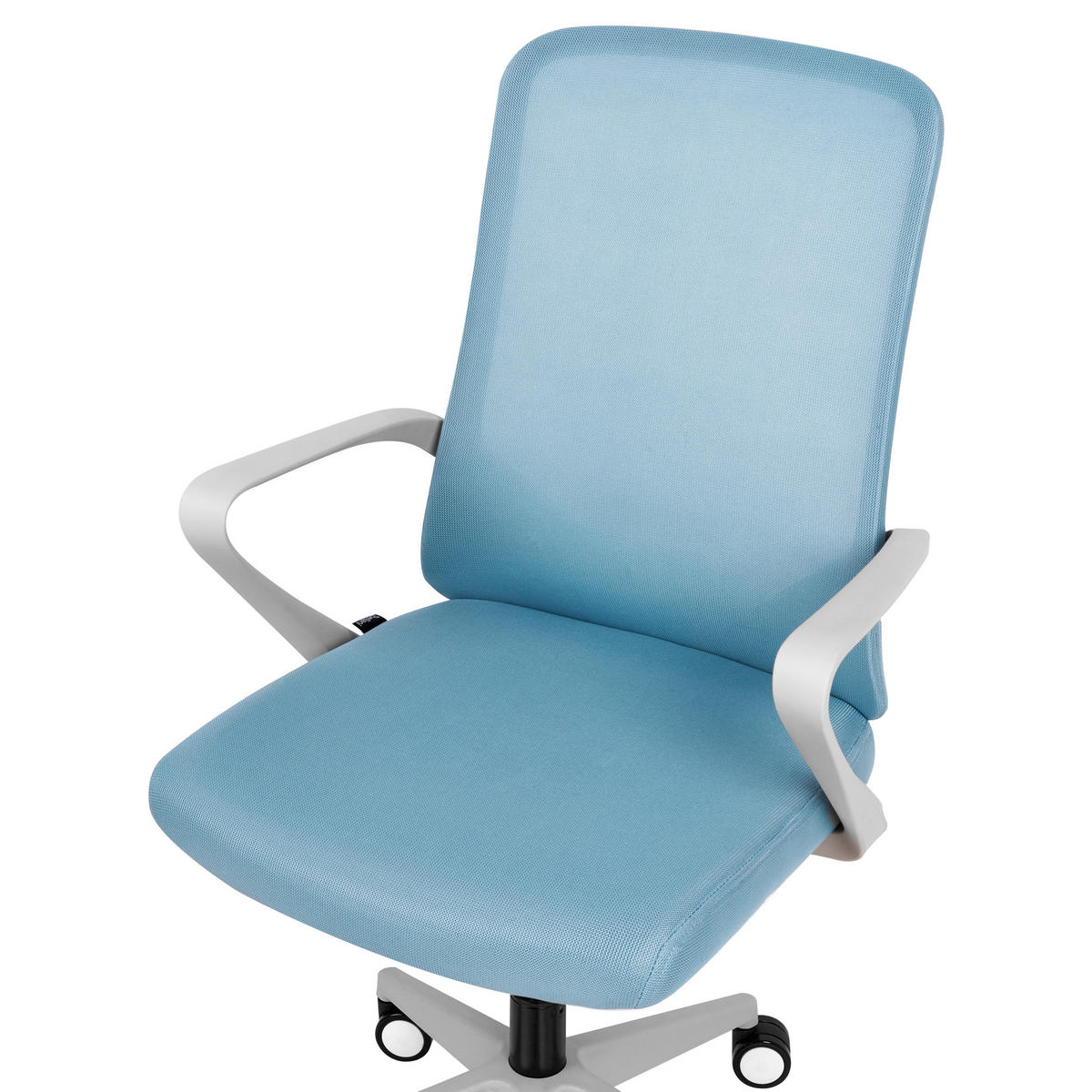 BÜROSTUHL Hellblau Expert - Blau/Weiß, Textil (60/96/60cm) - Beliani