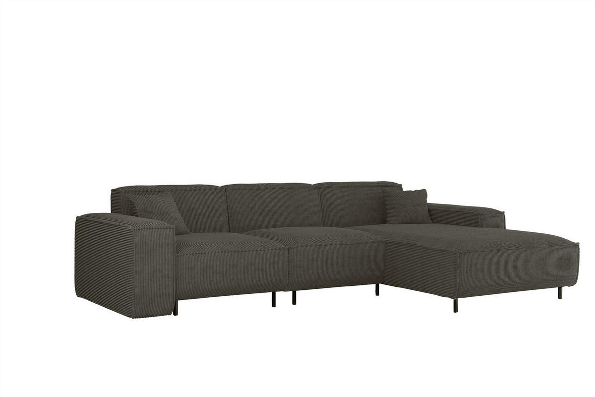 ECKSOFA Gloria In Scala - Anthrazit, Holzwerkstoff/Textil (266/165cm) - Fun Möbel