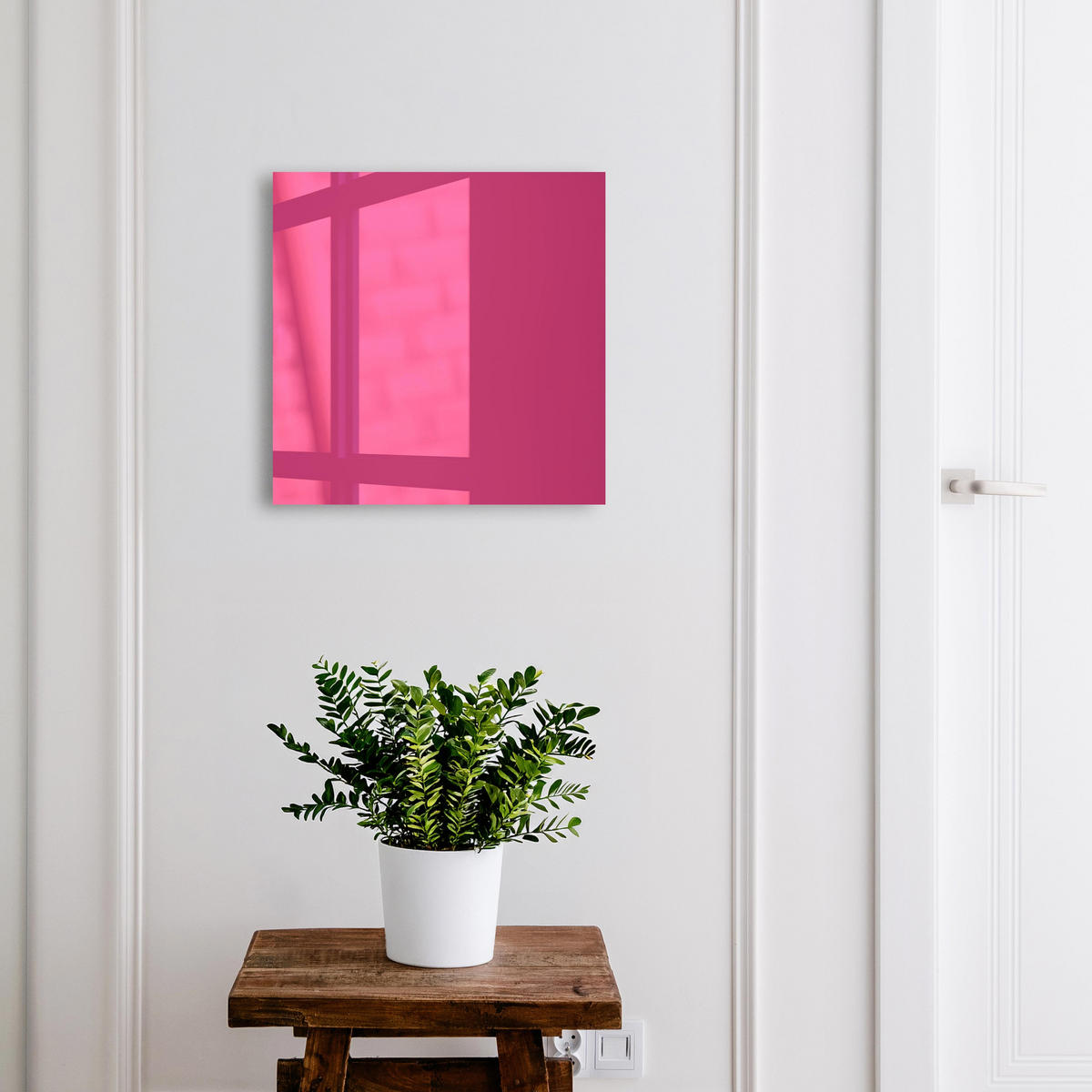 SCHLÜSSELBOX Schwarz 30x30 cm- Türöffnung nach rechts - Intensives Rosa - Pink, Metall (30/30/5cm) - TULUP