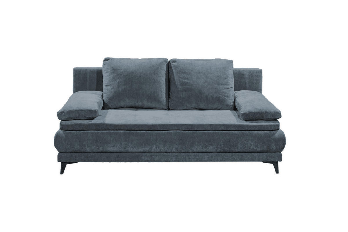 SCHLAFSOFA mit Bettkasten und Schlaffunktion - Blau/Schwarz, Holz/Kunststoff (210/96/106cm) - ed exciting design