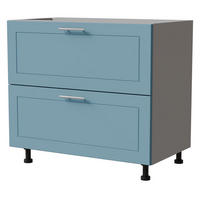 SCHUBLADENUNTERSCHRANK Bari D2/90 Grau / RAL 5024 pastellblau 90 / 50 / 82cm REJS Vollauszug - Blau/Grau, Holz/Holzwerkstoff (90/82/50cm) - Feldmann-Wohnen