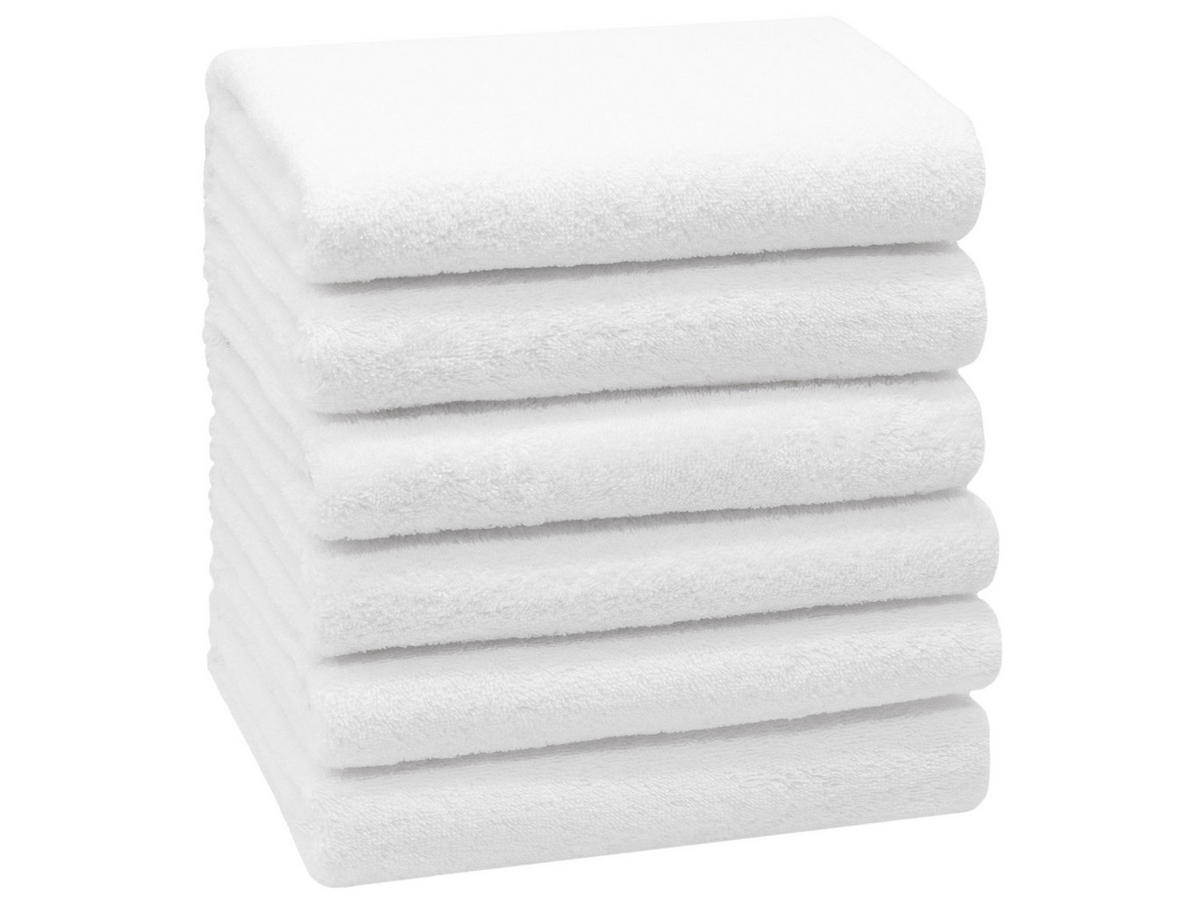 HANDTÜCHER, 6er-Set, 50x100 cm, 100% Baumwolle, Weiß - Weiß, Textil (50/100cm) - Zollner