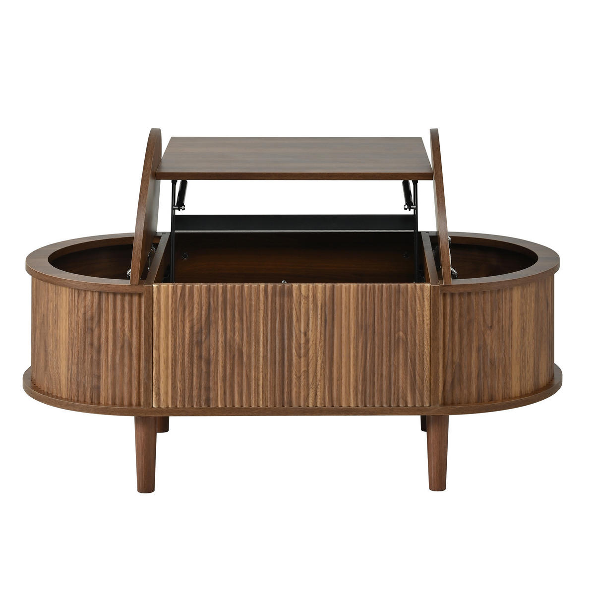 KLUB stolić 100/48/53,5 cm orah od MDF-a s podiznom pločom i spremištem - boje oraha, drvni materijal (100/48/53.5cm) - OKWISH