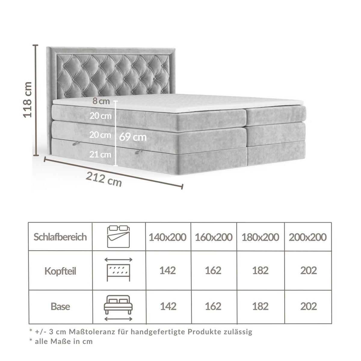 BOXSPRINGBETT Aurelia Rosa 180/200 cm - Schwarz/Rosa, Holz/Holzwerkstoff (180/200cm) - Maison de Reve