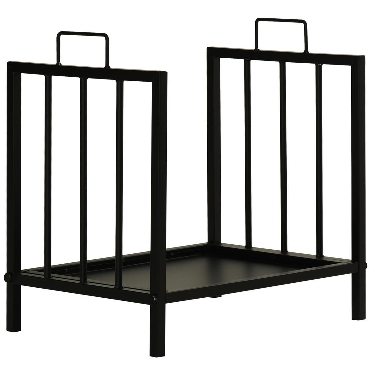 KAMINHOLZSTÄNDER, Metal, Schwarz - Schwarz, Metall (32.5/46/39cm) - Outsunny