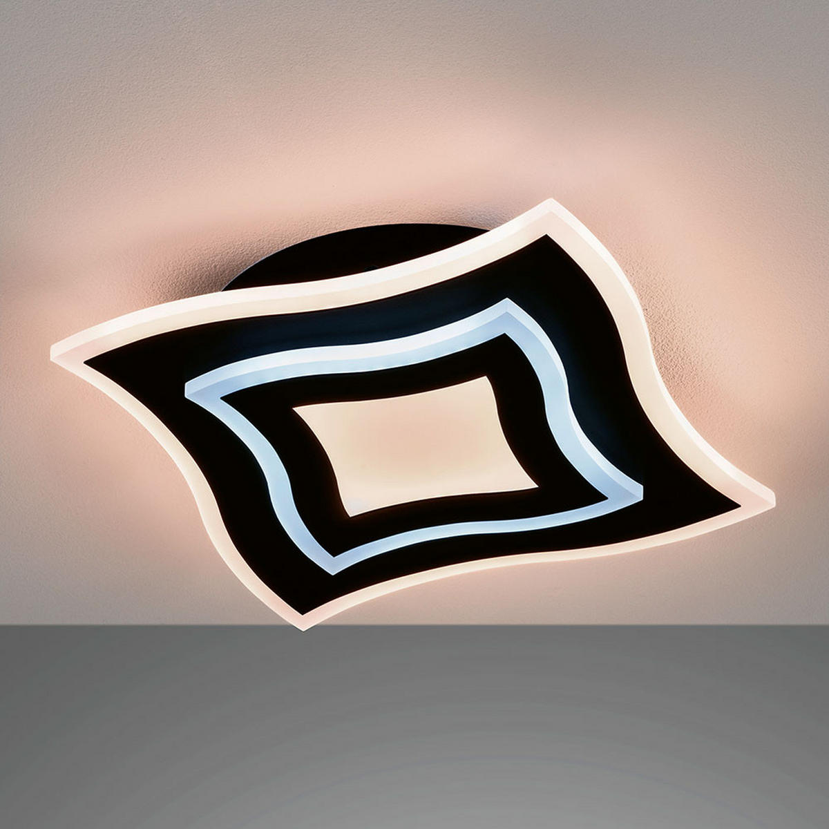 LED DECKENLEUCHTE Metall Schwarz - Schwarz, Metall (32.5/32.5/6cm)