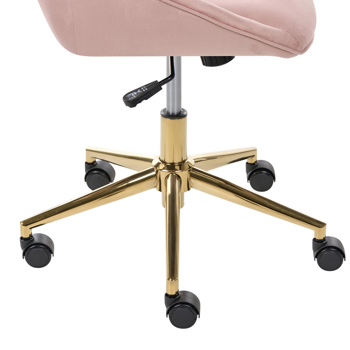 SCHREIBTISCHSTUHL Samtstoff Rosa Bardsdale - Pink, Textil (54/77/54cm) - Beliani