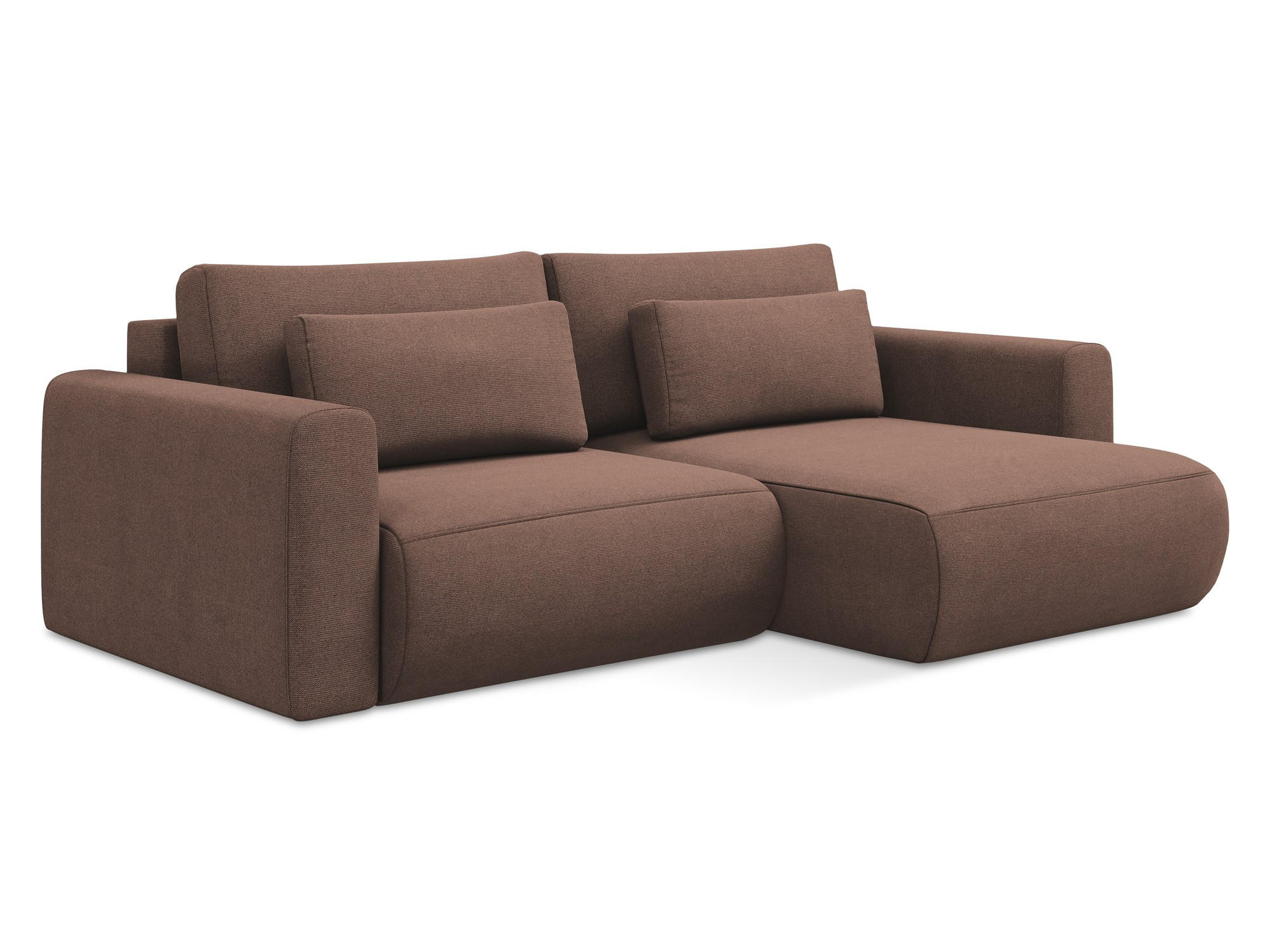 ECKSOFA mit Schlaffunktion Strukturstoff Stoff Pink - Pink/Hellrosa, Kunststoff/Textil (240/149cm) - Makamii