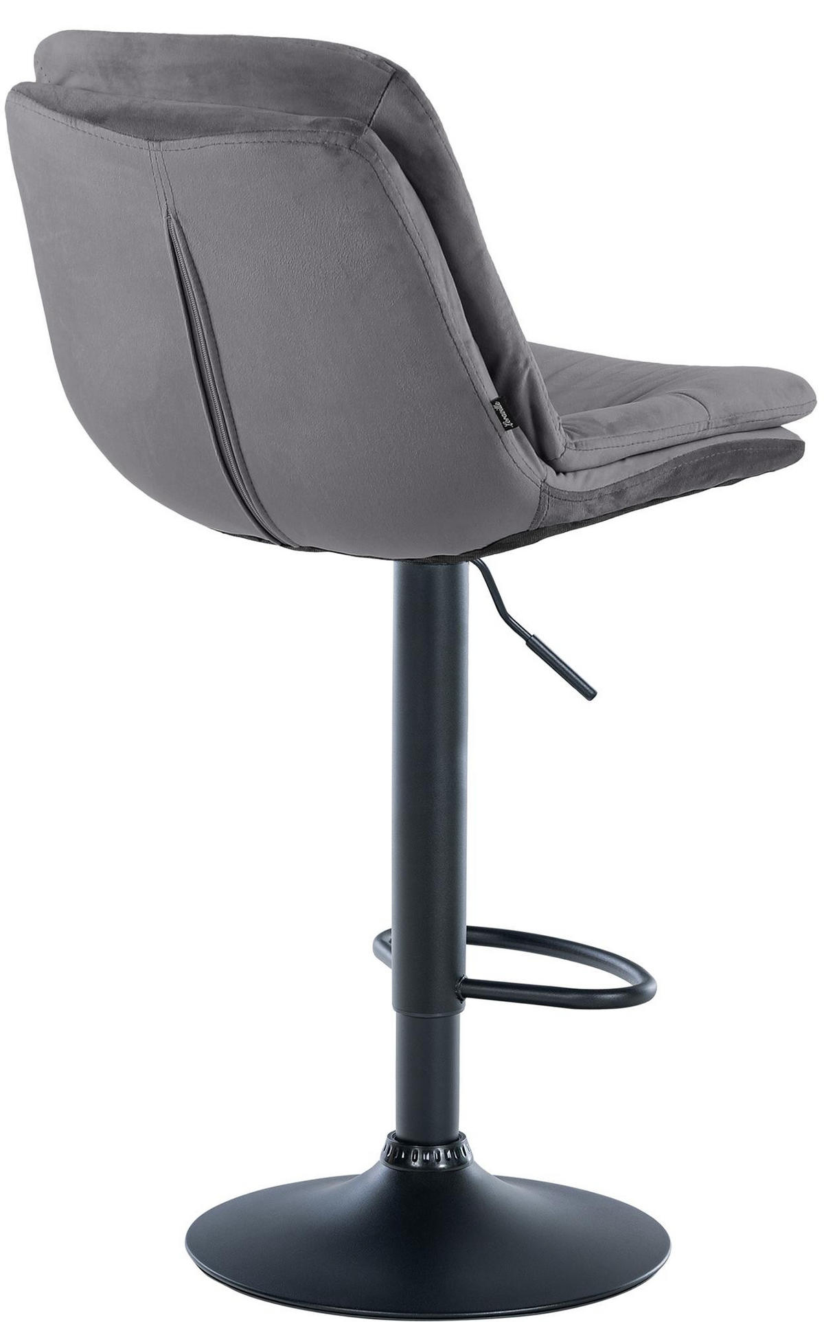 BARHOCKER Samt dunkelgrau - Dunkelgrau/Schwarz, Textil (46/94/54cm) - CLP