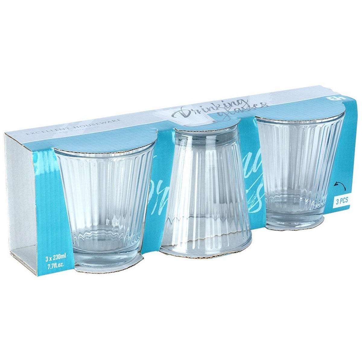 TRINKGLAS-SET klassisch 3er-Pack transparent - Klar, Glas - Excellent Houseware