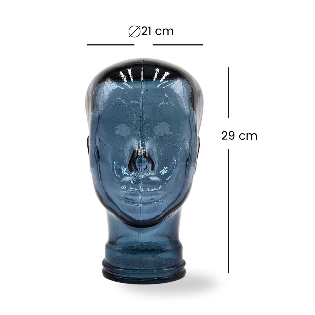 KOPFHÖRERSTÄNDER MICK Glas T09 marineblau - Dunkelblau, Glas (21/29/21cm) - DESIGN DELIGHTS