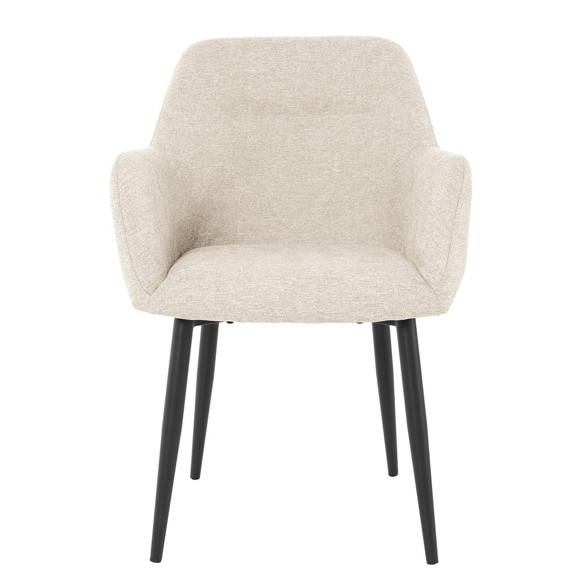 ARMLEHNENSTUHL - Webstoff / Eisen, 2er-Set - Beige, Textil (57/86/62cm) - home24