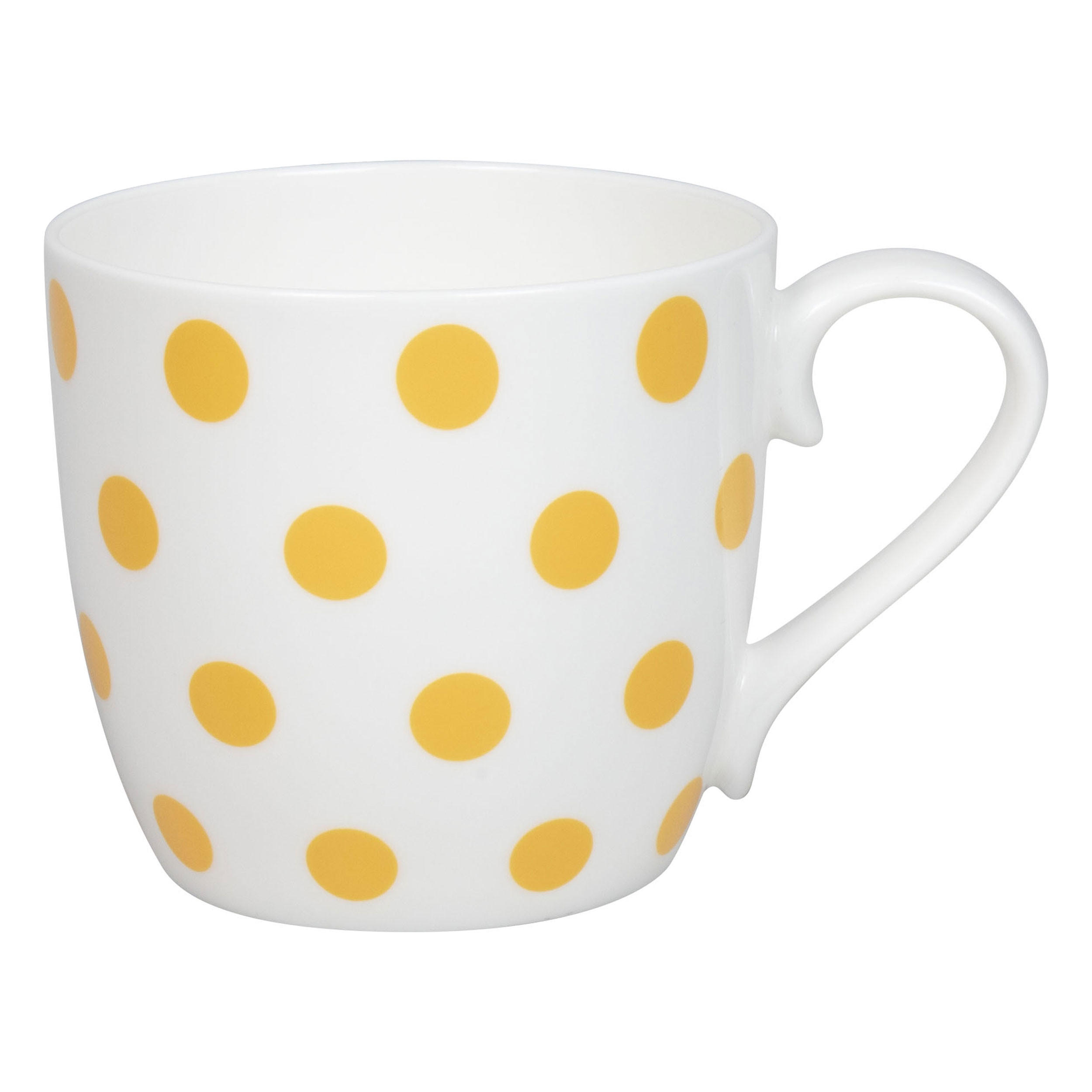 KAFFEEBECHER Dots - Sunflower - Weiß, Keramik (0.43L) - Könitz