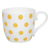 KAFFEEBECHER Dots - Sunflower - Weiß, Keramik (0.43L) - Könitz
