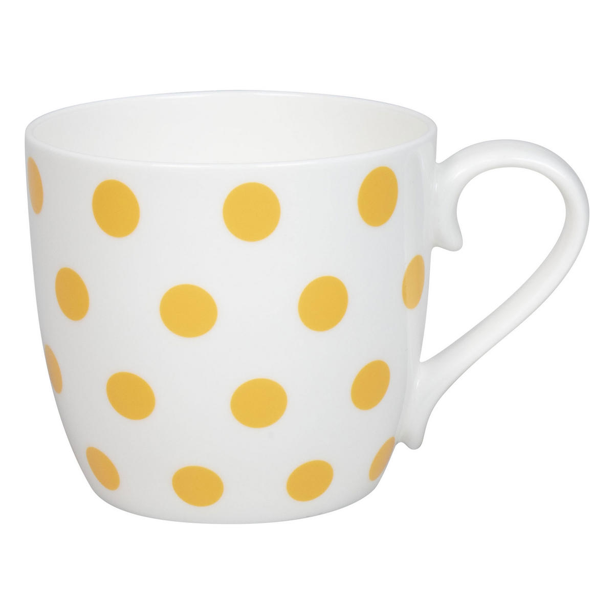 KAFFEEBECHER Dots - Sunflower - Weiß, Keramik (0.43L) - Könitz