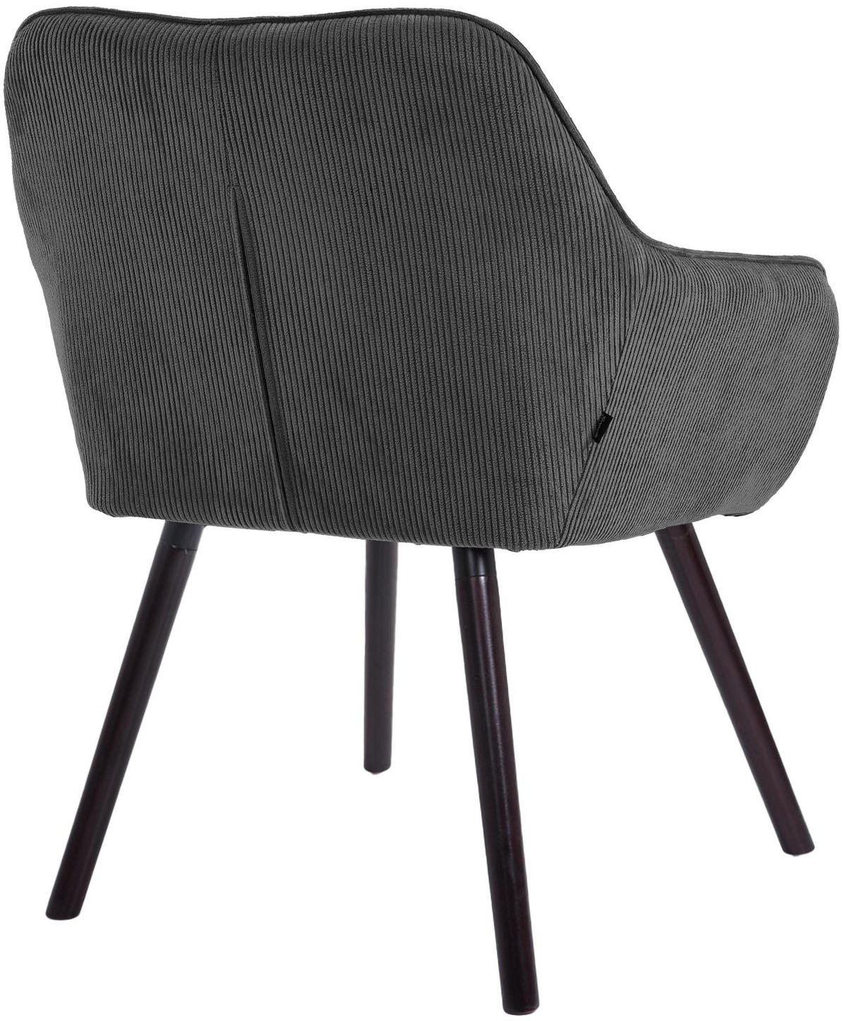 ESSZIMMERSTUHL Dunor Cord Dunkelgrau Schwarz Wohnzimmerstuhl - Dunkelgrau, Textil (65/82/64cm) - DELUKE