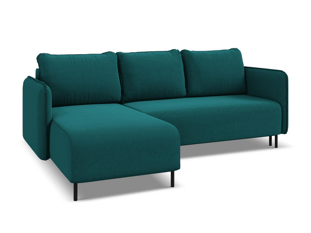 ECKSOFA mit Schlaffunktion Strukturstoff Stoff Beige - Beige/Schwarz, Kunststoff/Textil (185/290cm) - Makamii