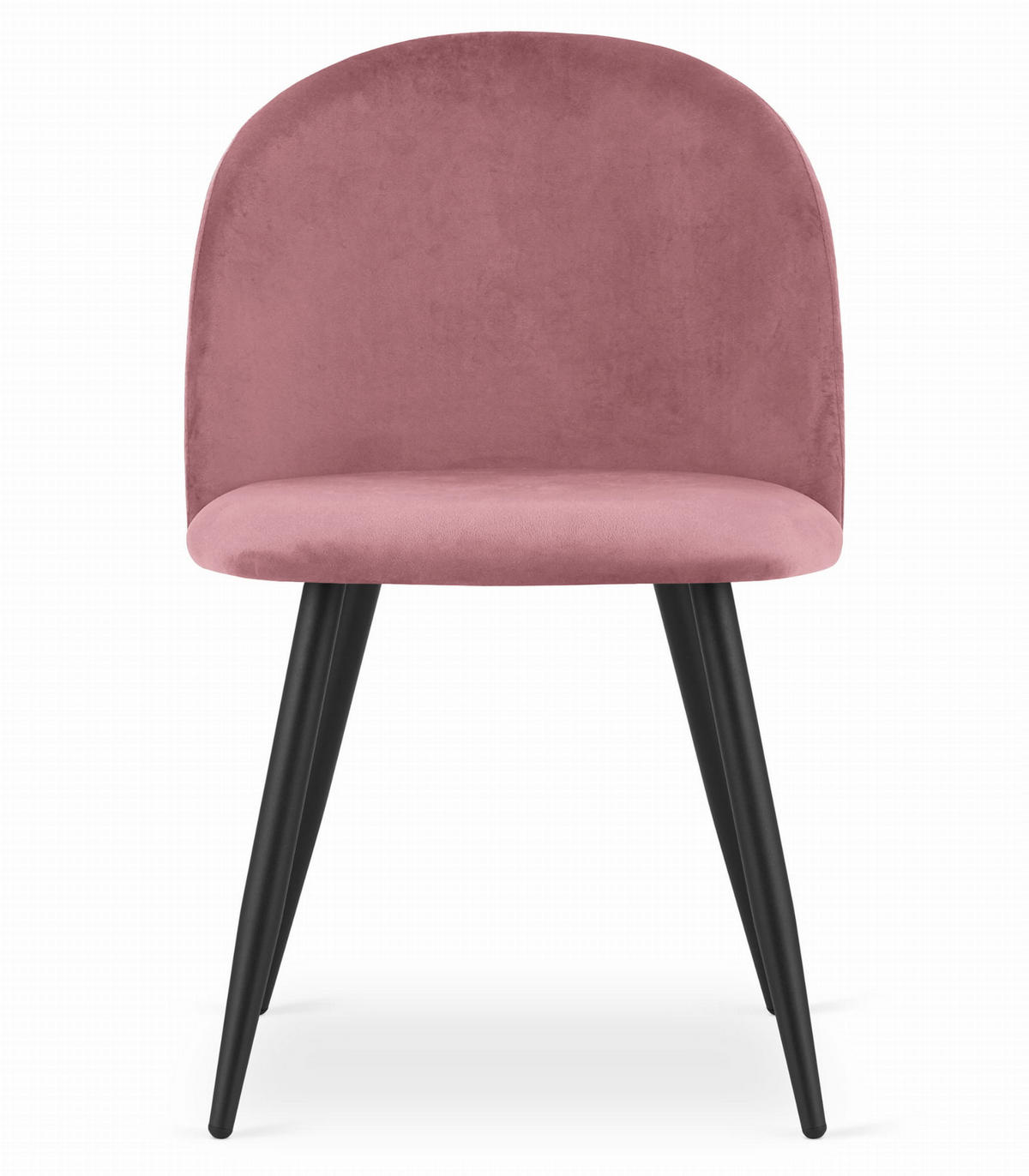 ESSZIMMERSTUHL 3-er Set BELLO dunkelrosa Sitz, schwarze Beine - Dunkelrosa/Schwarz, Textil (46/76.5/42.5cm) - Valora