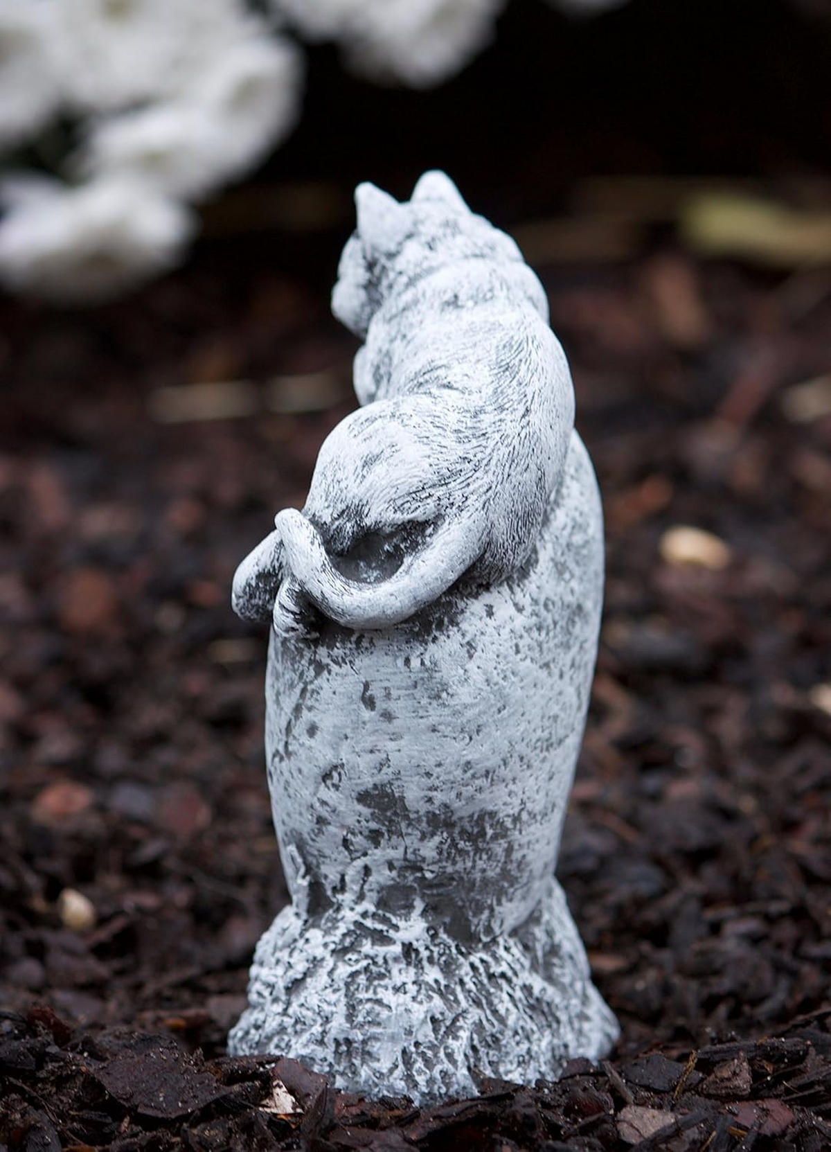 STEINFIGUR Katze Grabstein mit Inschrift Steinguss frostfest - Grau, Stein (11/15/6cm) - stoneandstyle