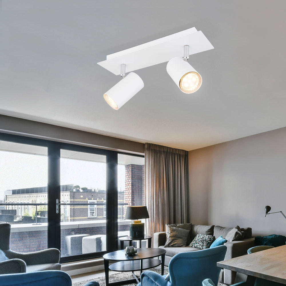 Thumbnail - Globo Lighting Deckenleuchte, Weiß, Metall, 9x12x30 cm, Lampen & Leuchten, Innenbeleuchtung, Deckenleuchten