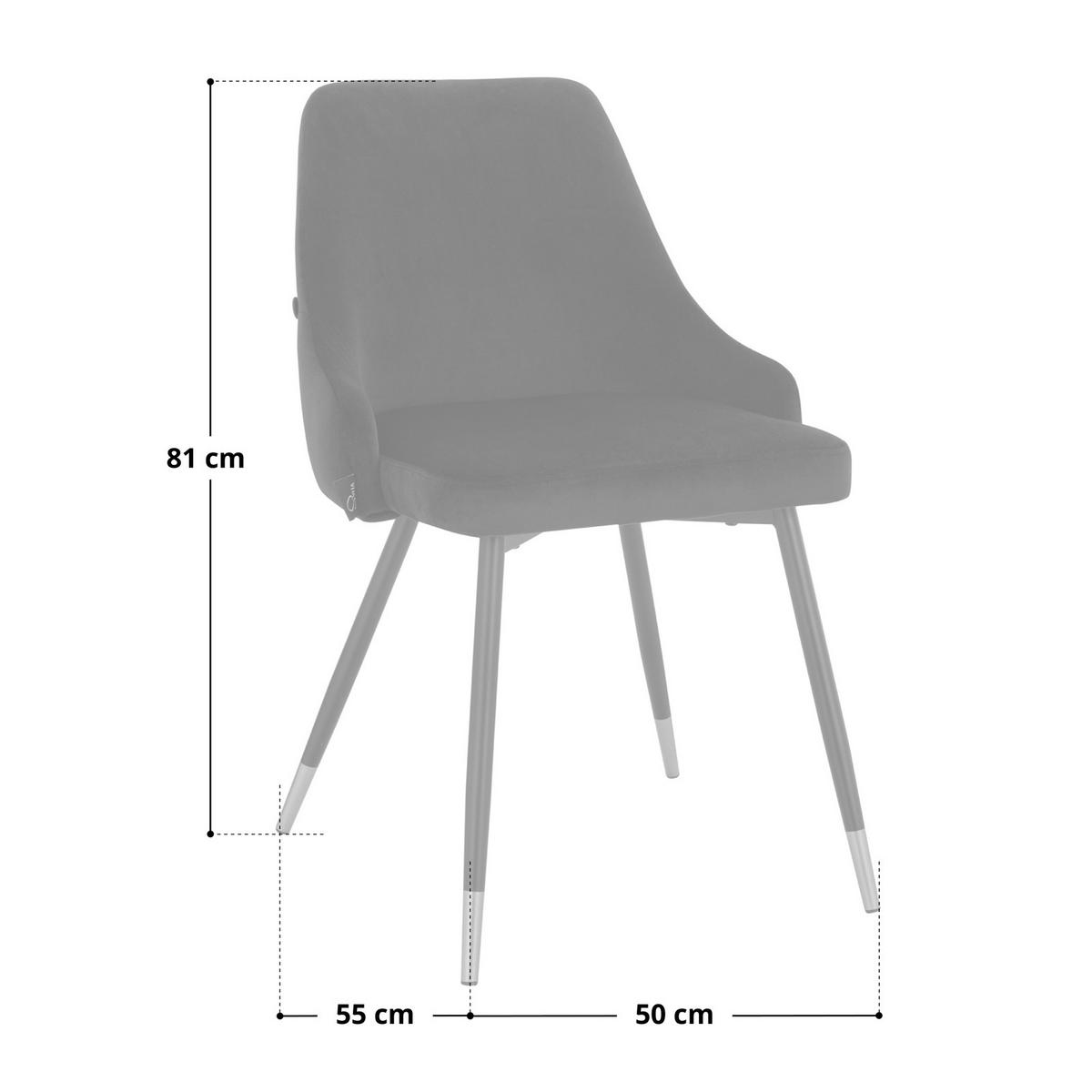 ESSZIMMERSTUHL ALICE 2er Set Grau - Grau, Textil (50/81/55cm) - SVITA