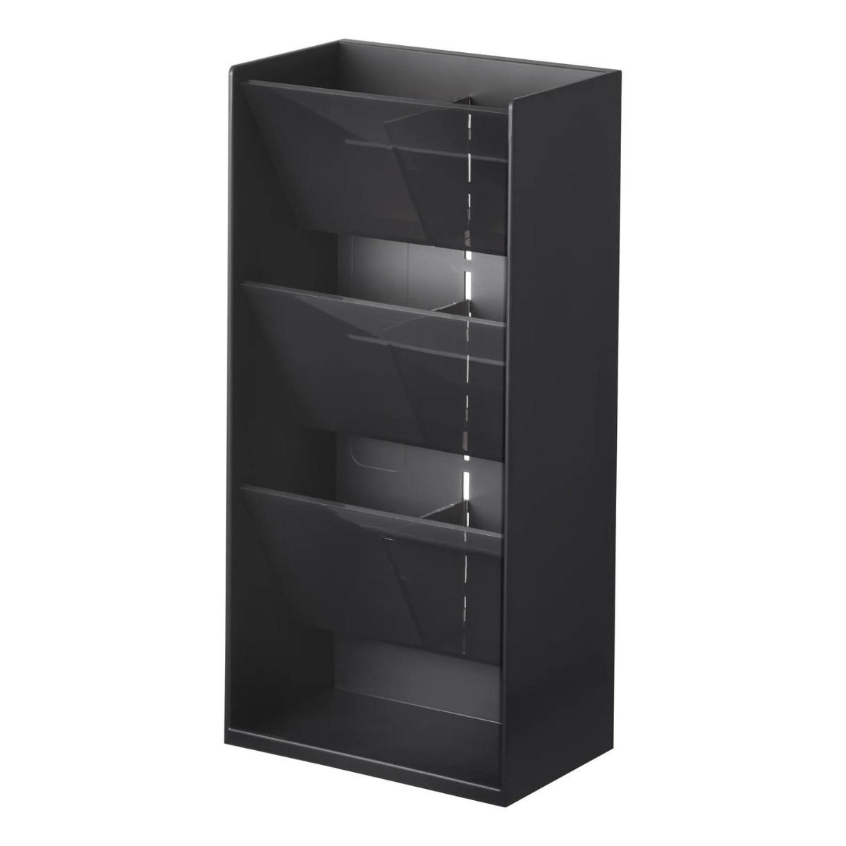 MAKE-UP Aufbewahrungsturm – H25 cm - Schwarz, Kunststoff (7.7/25/8.5cm) - Yamazaki