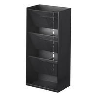 VĚŽ na úložný prostor pro make-up - V 25 cm - černá, plast (7.7/25/8.5cm) - Yamazaki