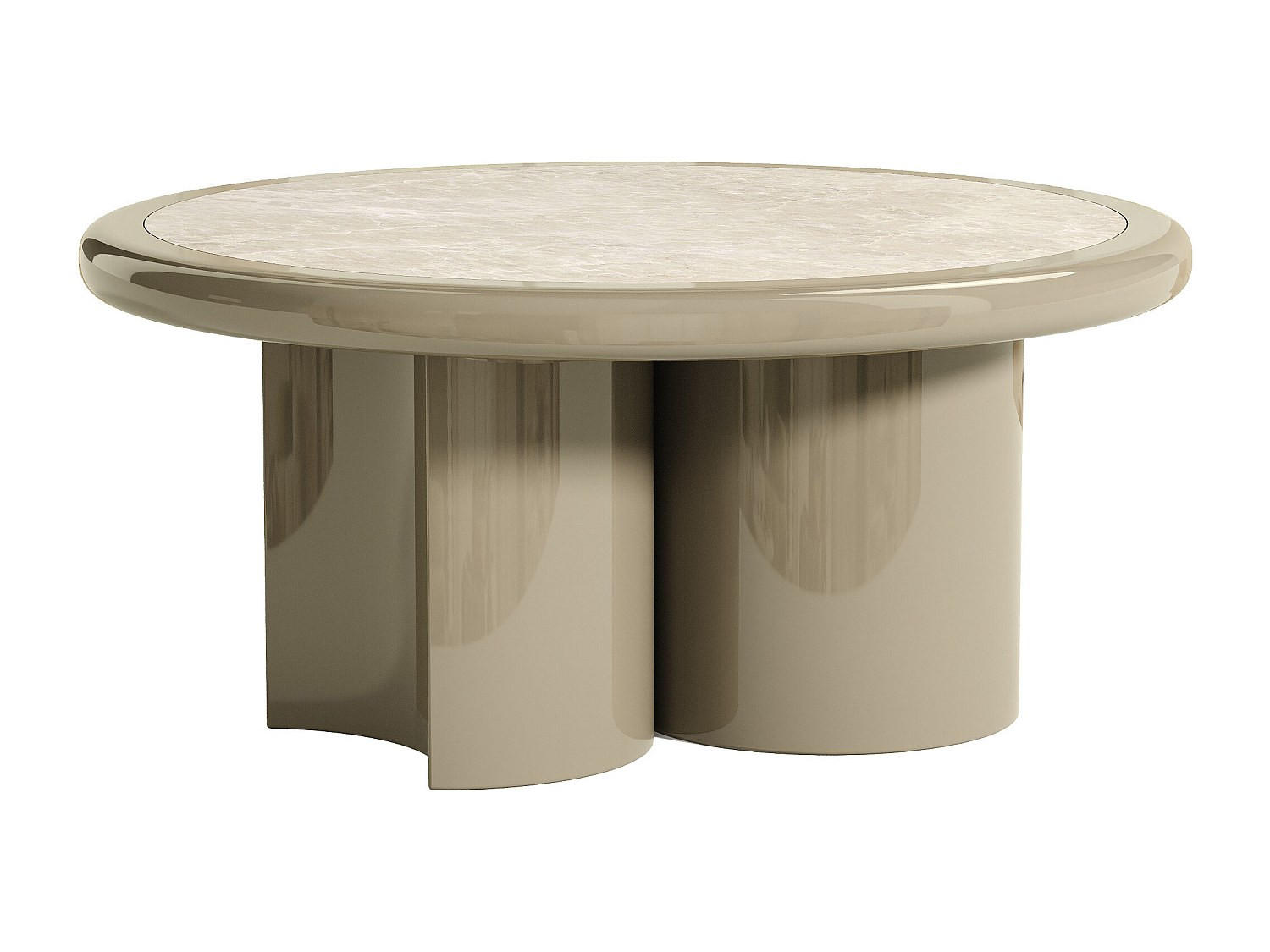 COUCHTISCH - 90 cm x 90 cm - marmor - taupe, beige Dirama - Taupe/Beige, Stein (90/90/40cm) - Vente-Unique