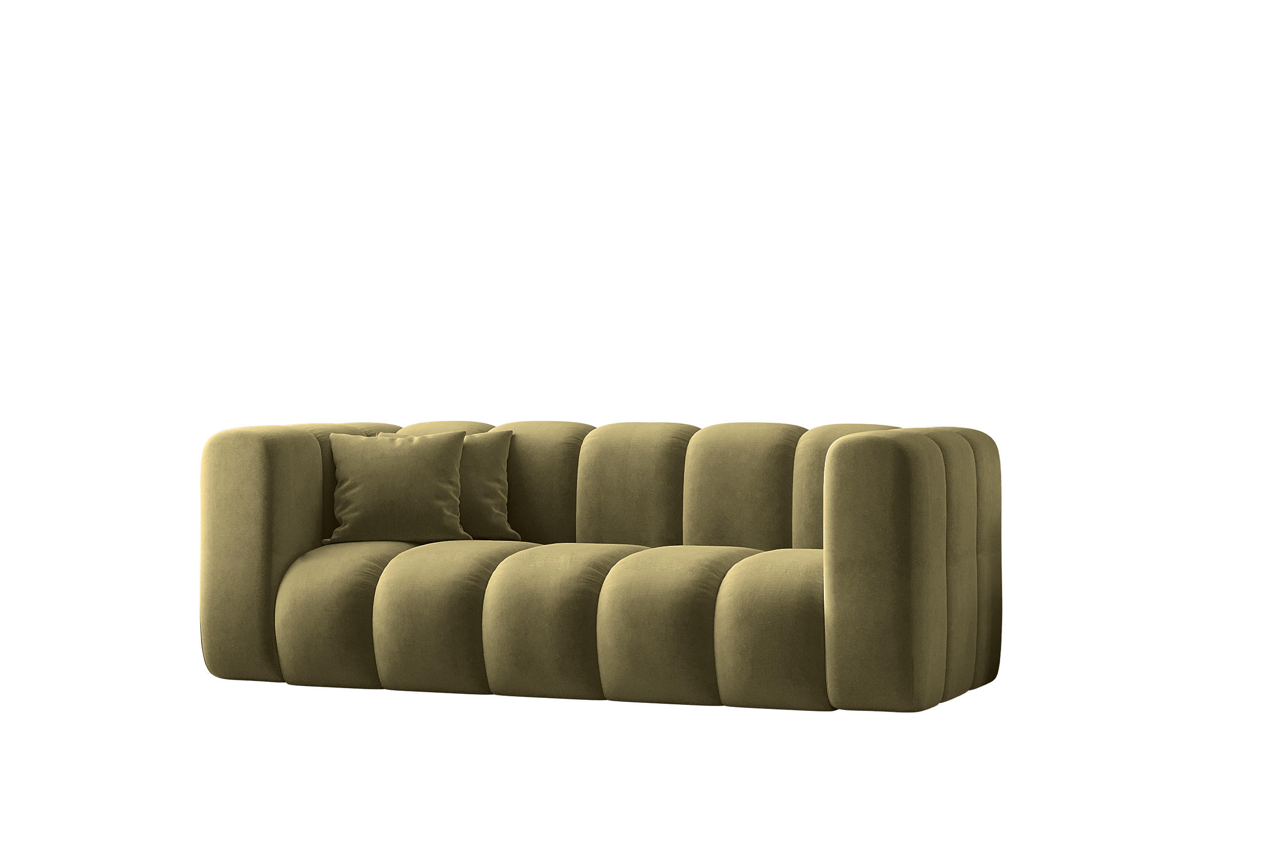 COUCH Sofa, Zweisitzer-Sofa Grand Modular Stoff Salvador Olive - Olivgrün, Holz (197/70/91cm) - Kaiser Möbel
