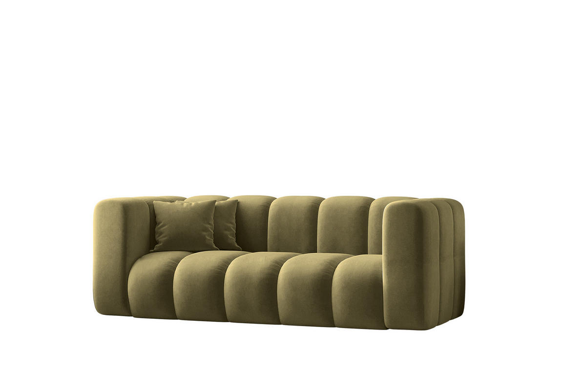 COUCH Sofa, Zweisitzer-Sofa Grand Modular Stoff Salvador Olive - Olivgrün, Holz (197/70/91cm) - Kaiser Möbel