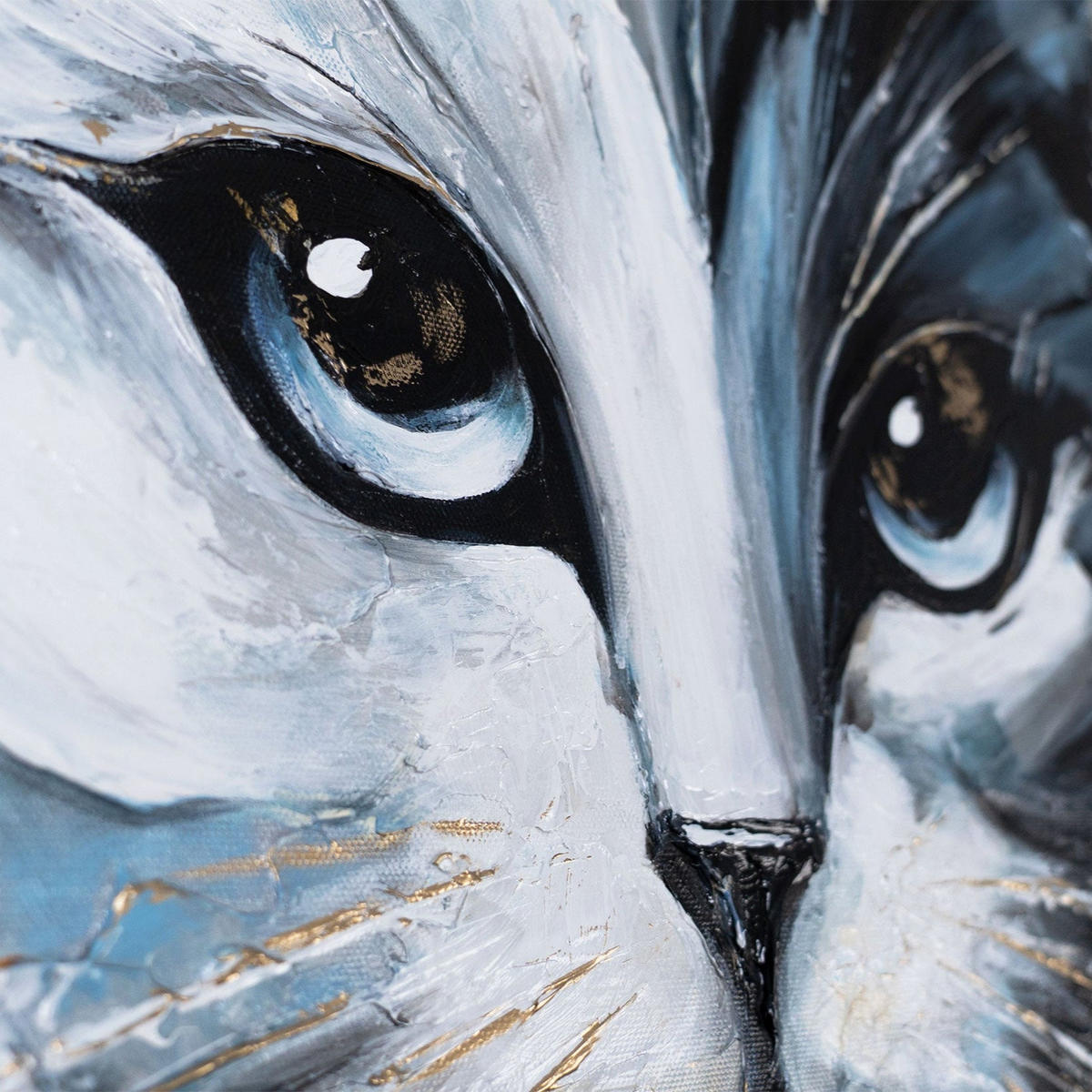 GEMÄLDE Geheimnis der Katze auf Keilrahmen 115x50 cm - Multicolor, Holz (115/50cm) - YS-art gallery