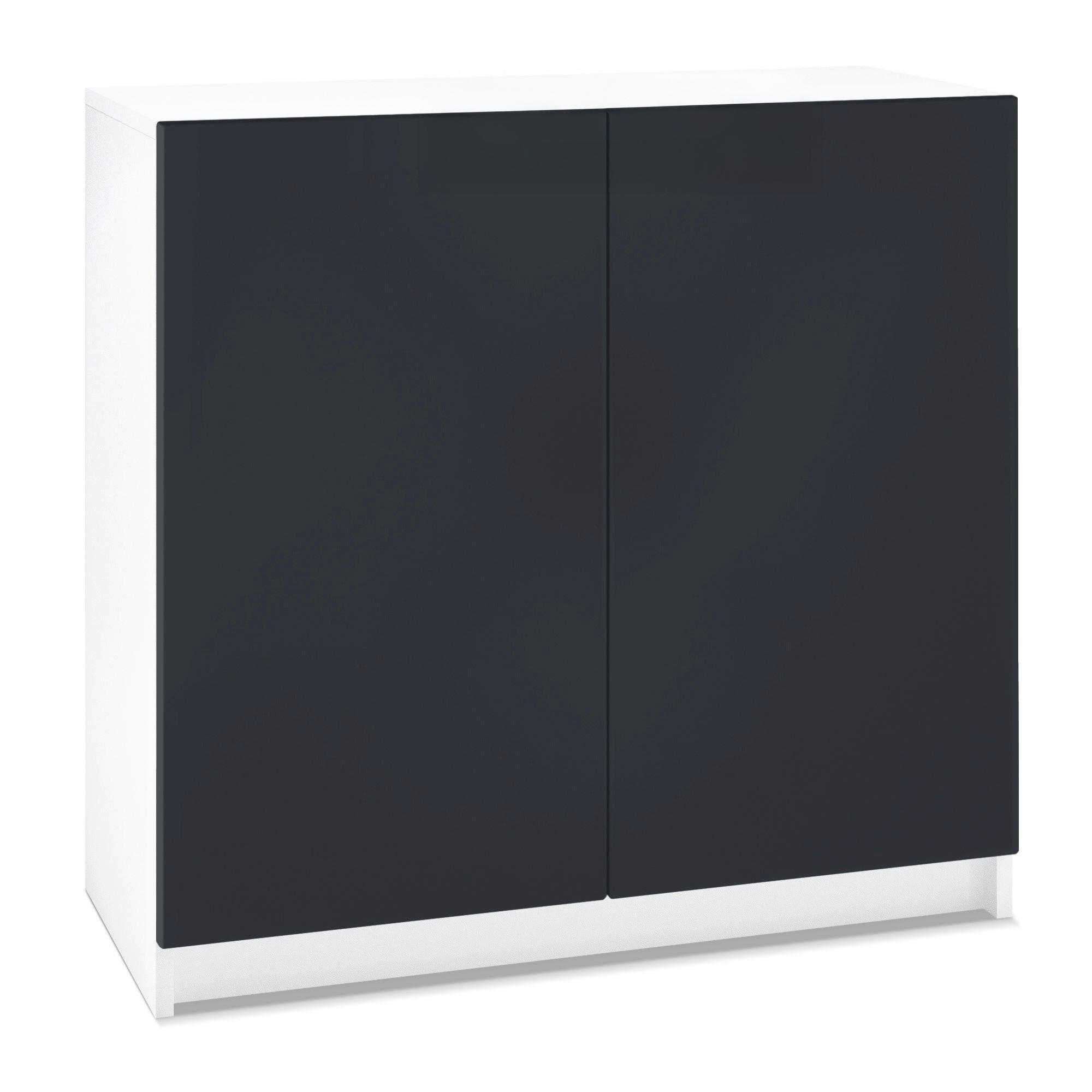 InnoFurn Kommode Schwarz 82x78x37 cm