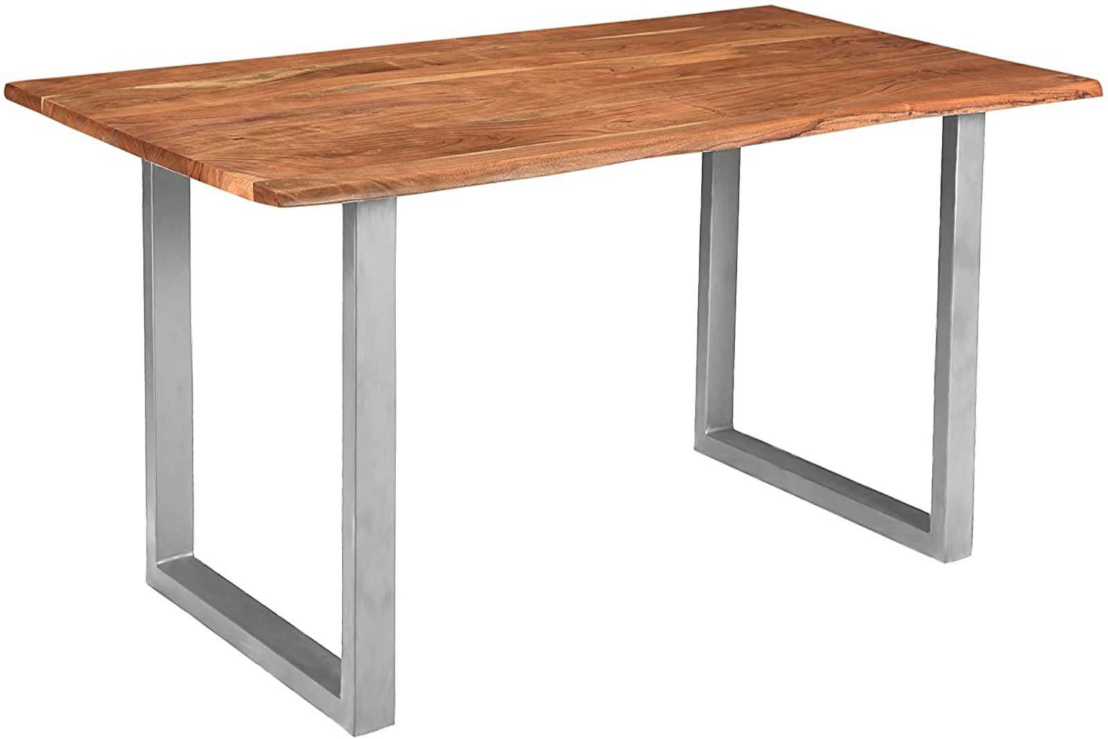 ESSTISCH INSA - Beige/Silberfarben, Holz/Metall (60/140/77cm) - SAM