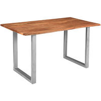 ESSTISCH INSA - Beige/Silberfarben, Holz/Metall (60/110/77cm) - SAM