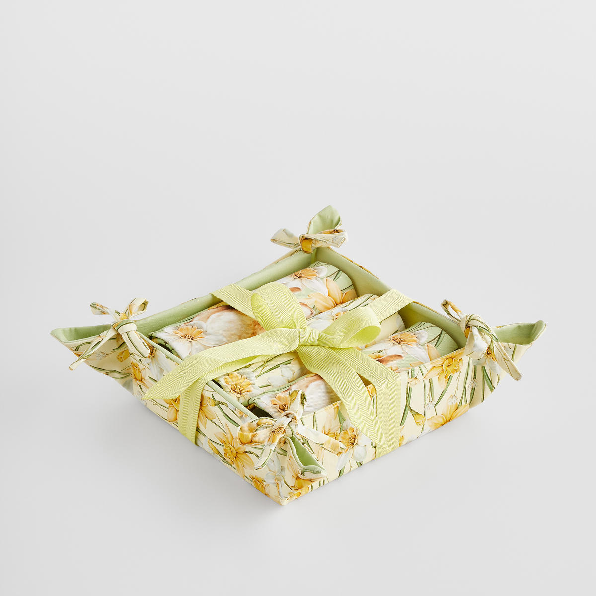 KORB MIT ZUBEHÖR Daffelisbunny - Gelb, Textil (36/1/36cm) - home&you