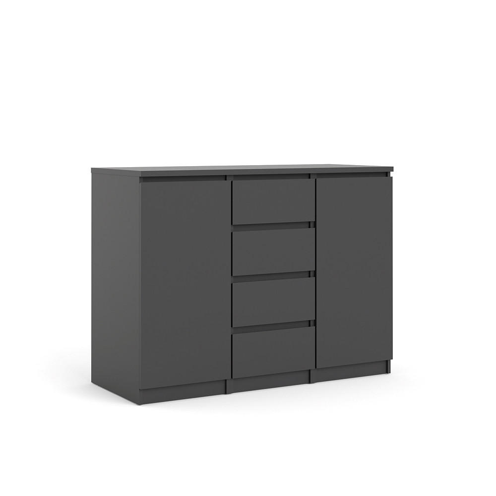 ebuy24 Sideboard Schwarz 121x91x50 cm