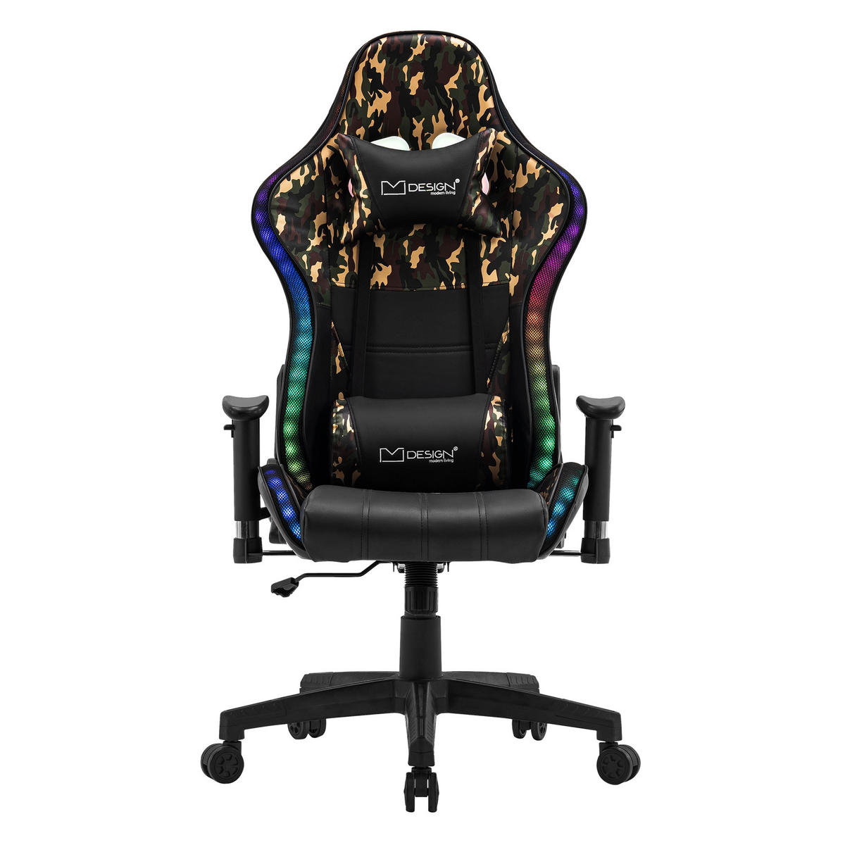 GAMING-STUHL Schwarz-Militär-Camouflage - Dunkelgrün, Metall (72/133/72cm) - ML-DESIGN
