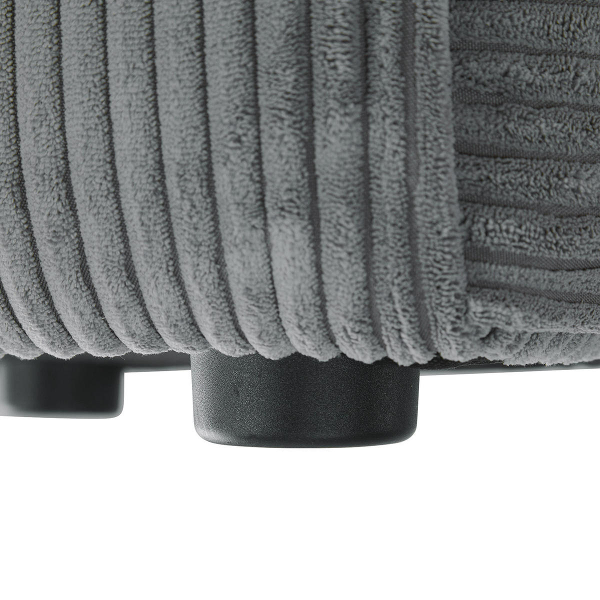 HOCKER in Cord 46/41/46 cm in Grau - Grau, Textil (46/41/46cm) - Homestyle4u