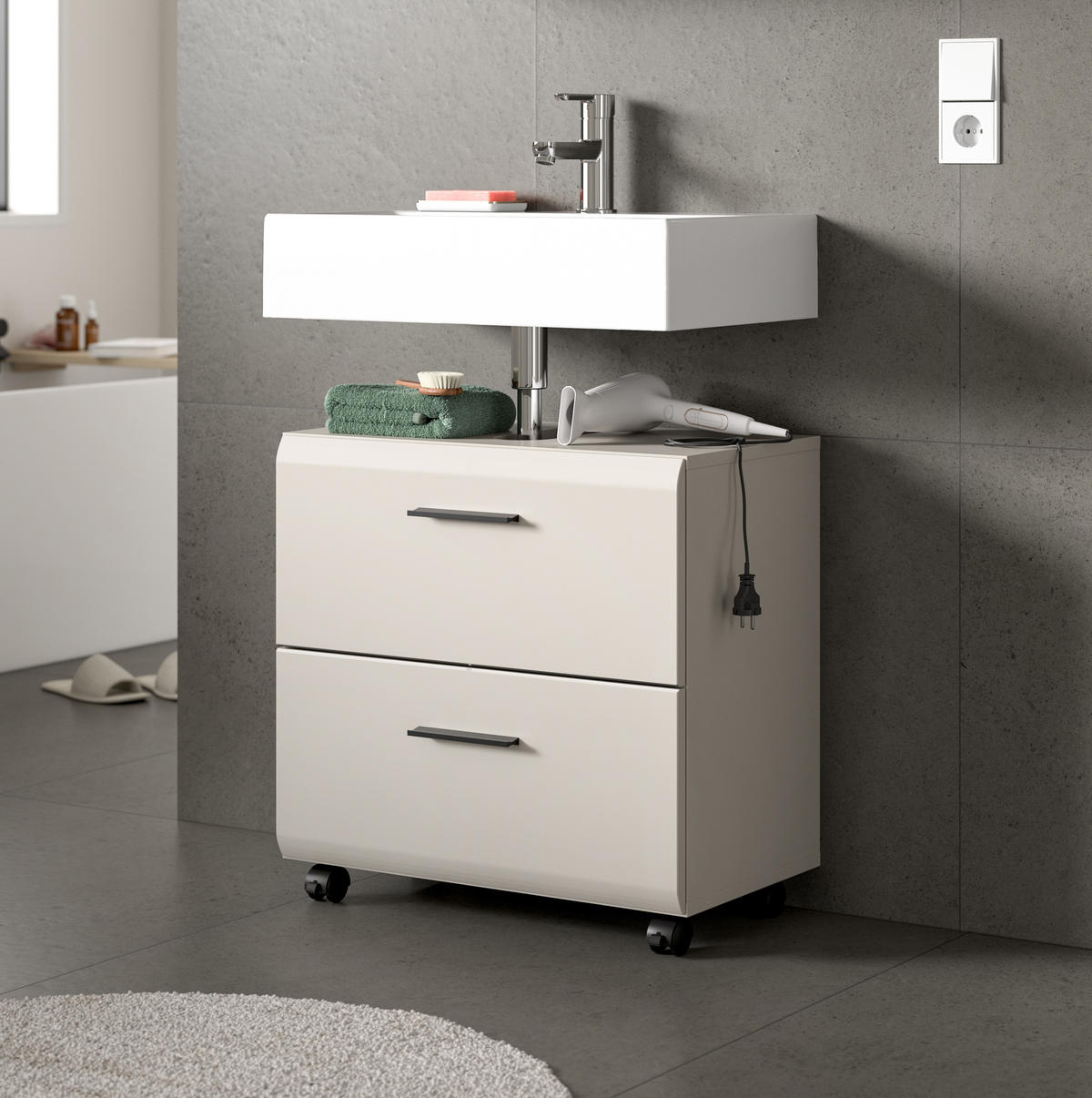 WASCHBECKENUNTERSCHRANK Alba (B/H/T: ca. 60/58/30 cm) in Kaschmir/Kaschmir matt - Kaschmir, Holzwerkstoff (60/58/30cm)