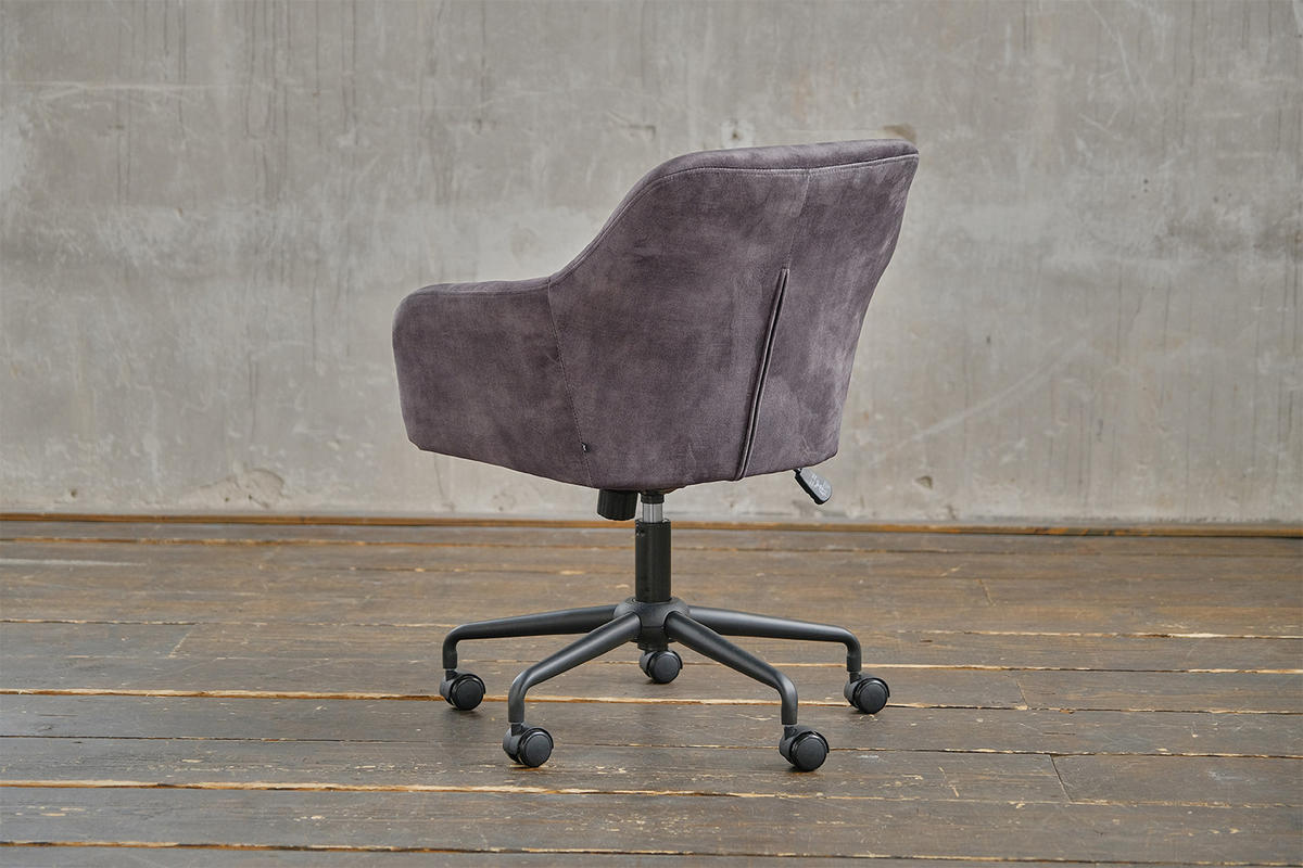 BÜROSTUHL KAYA Anthrazit Velvet - Anthrazit/Schwarz, Textil (64/79/61cm) - KAWOLA