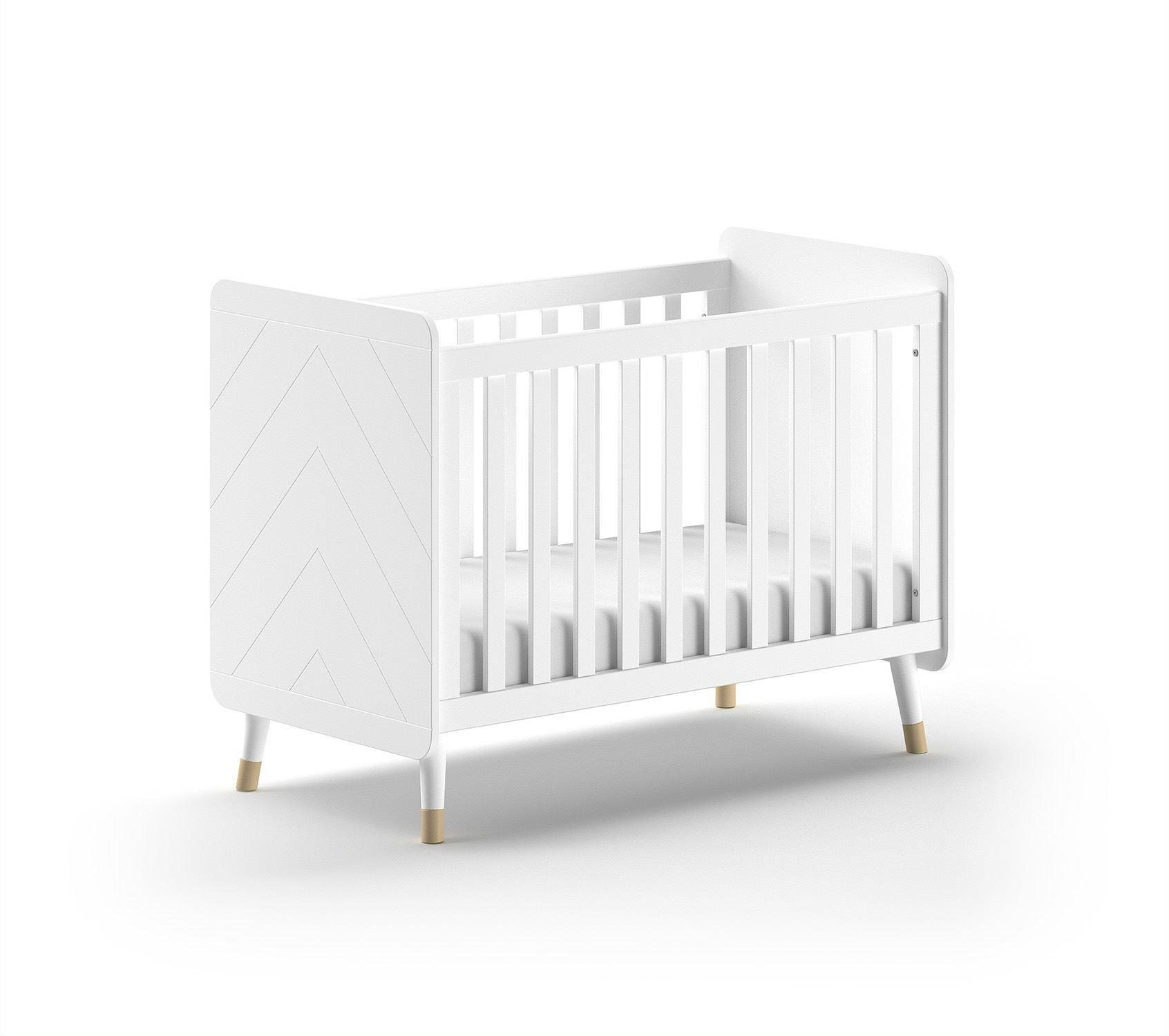 BABYBETT Kamillah 124x96x68 aus MDF in Satin Weiß - Weiß, Holzwerkstoff (60/120cm) - 58aufmkessel