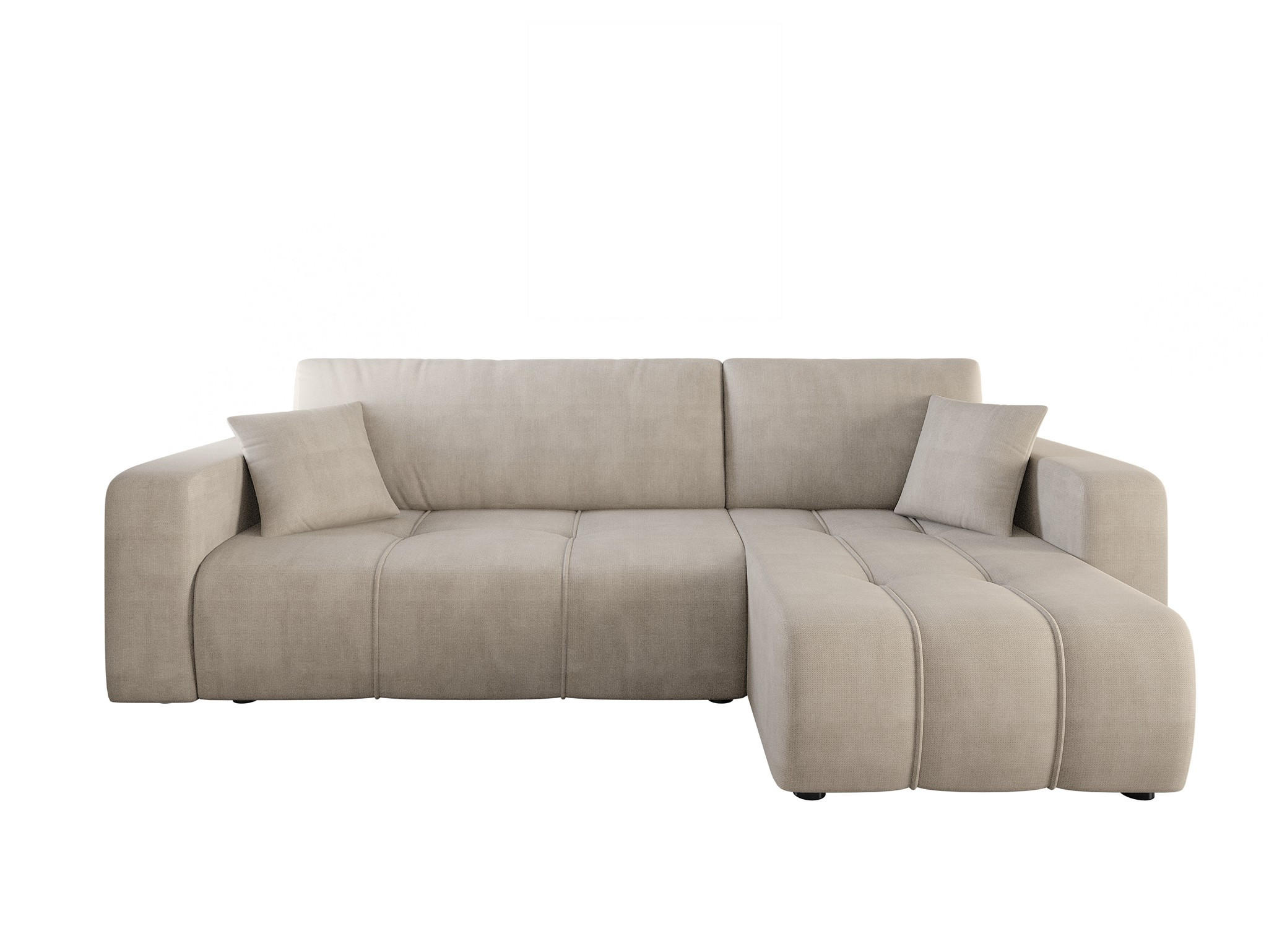 ECKSOFA Dagny Mit Schlaffunktion - Beige, Holzwerkstoff/Textil (248/146cm) - Fun Möbel